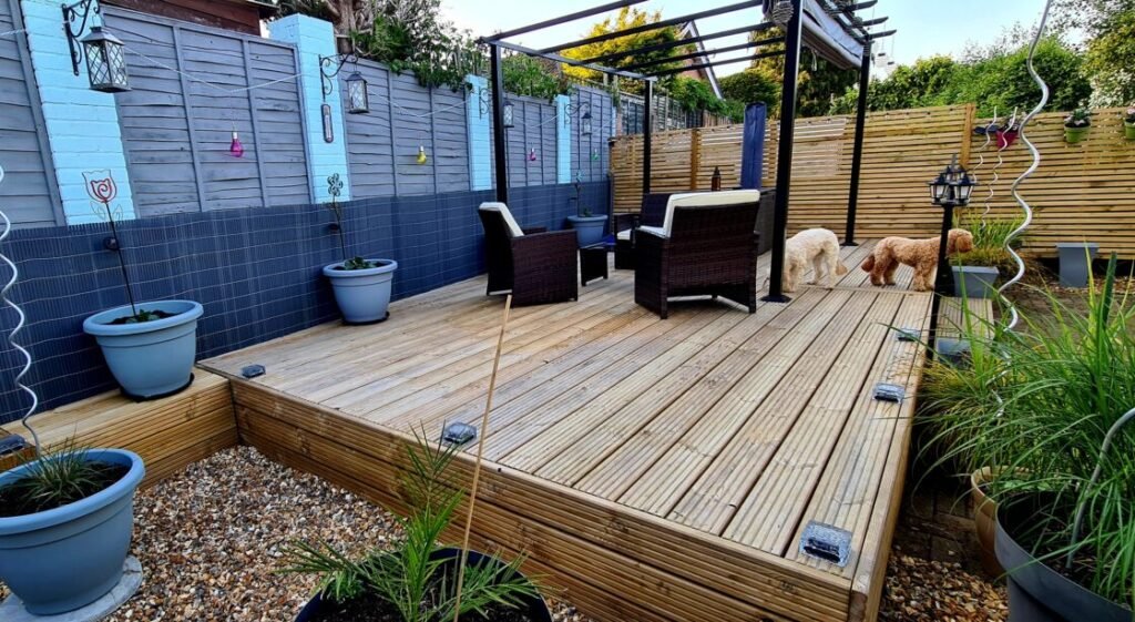 Elevated Softwood Timber Deck – West Moors, Dorset - Minster Decking