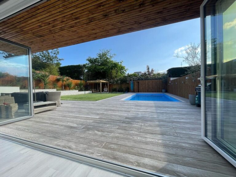 sandbanks millboard composite decking installation patio view