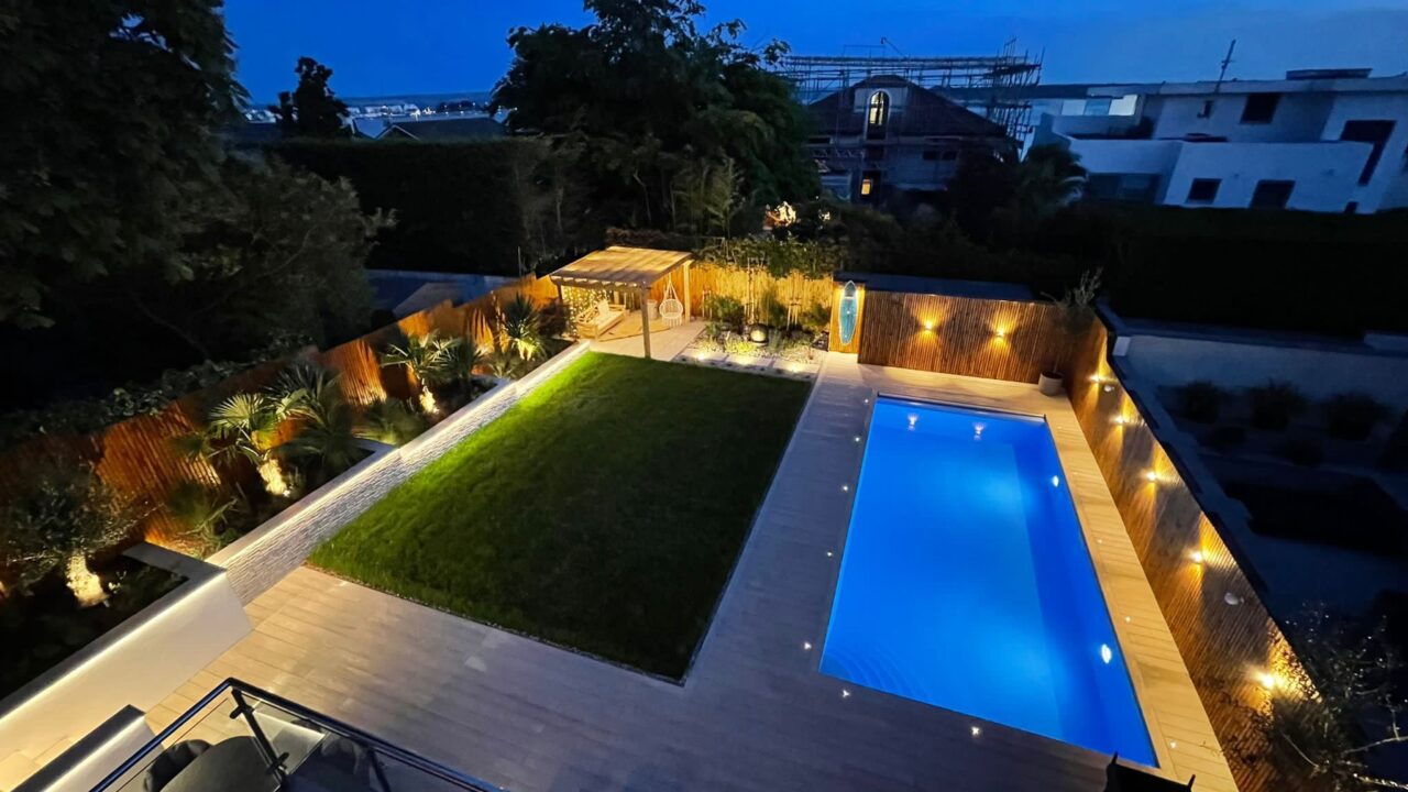 custom designed lighting for composite decking installation in sandbanks dorset